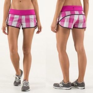 Lululemon Run: Speed Short- Pink Gingham